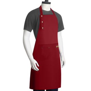 Premium Polyester Chef Apron Adjustable Neck & Waist Ties Stain-Resistant with Utility Pockets CustomTok