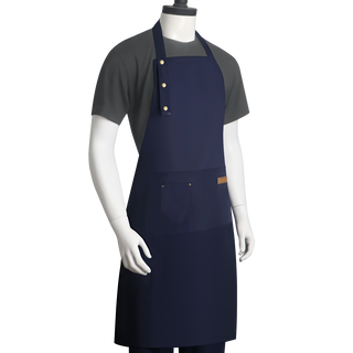 Premium Polyester Chef Apron Adjustable Neck & Waist Ties Stain-Resistant with Utility Pockets CustomTok
