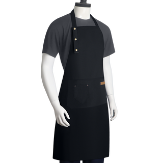 Premium Polyester Chef Apron Adjustable Neck & Waist Ties Stain-Resistant with Utility Pockets CustomTok