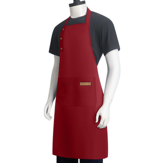 Premium Polyester Chef Apron Adjustable Neck & Waist Ties Stain-Resistant with Utility Pockets CustomTok