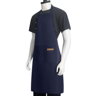 Premium Polyester Chef Apron Adjustable Neck & Waist Ties Stain-Resistant with Utility Pockets CustomTok