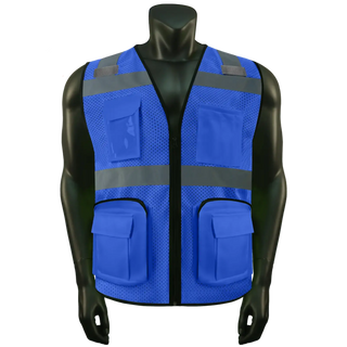 Custom Safety Vest with 11 Pockets Class 2 High Visibility Reflective Construction Workwear CustomTok