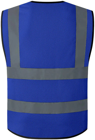 Custom Mesh Safety Vest Class 2 High Visibility Reflective with Pockets Construction Workwear