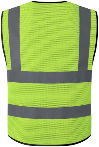 Custom Mesh Safety Vest Class 2 High Visibility Reflective with Pockets Construction Workwear