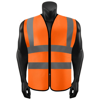 Custom Logo Safety Zipper Vest High Visibility Vest Customize Logo Text Image Reflective Security Vest CustomTok
