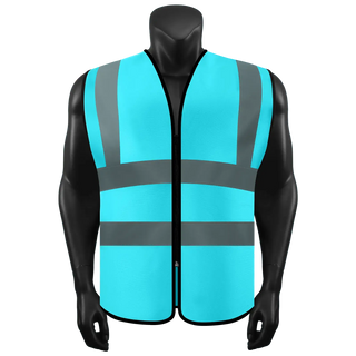 Custom Logo Safety Zipper Vest High Visibility Vest Customize Logo Text Image Reflective Security Vest CustomTok