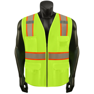 Custom Reflective Safety Vest 10 Utility Pockets Polyester for Breathability Ideal for construction, cycling & dog walking CustomTok