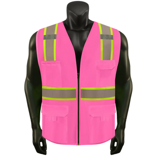 Custom Reflective Safety Vest 10 Utility Pockets Polyester for Breathability Ideal for construction, cycling & dog walking CustomTok