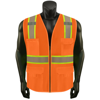 Custom Reflective Safety Vest 10 Utility Pockets Polyester for Breathability Ideal for construction, cycling & dog walking CustomTok