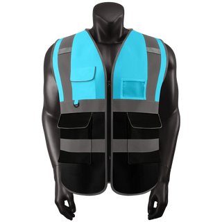 Custom Safety Vest Rugged Knit Reflective Vest 6 Pockets Tear-Resistant Polyester for Long-Lasting Use CustomTok