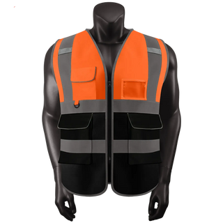 Custom Safety Vest Rugged Knit Reflective Vest 6 Pockets Tear-Resistant Polyester for Long-Lasting Use CustomTok