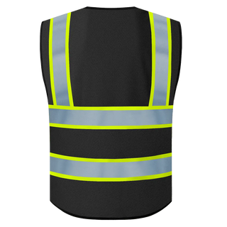 Reflektierende Sicherheitsweste aus Mesh-Gewebe mit Reißverschluss, hohe Sichtbarkeit, Schutzkleidung für Bauarbeiten im Freien
