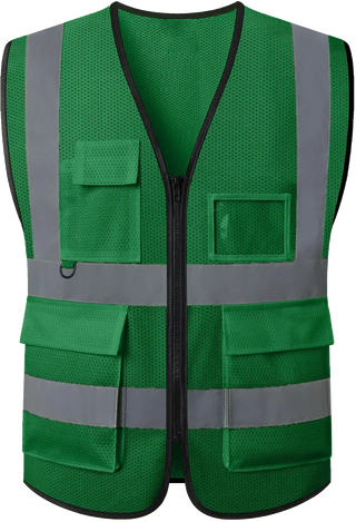 Custom Mesh Safety Vest Class 2 High Visibility Reflective with Pockets Construction Workwear