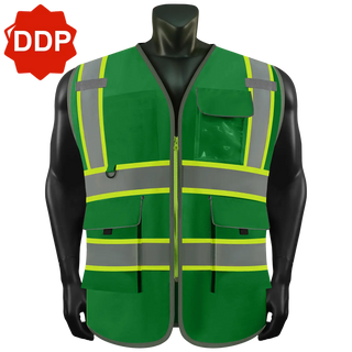Custom safety vest Industrial-Grade Reflective Vest 9 Reinforced Pockets Durable Polyester for Tough Jobs CustomTok