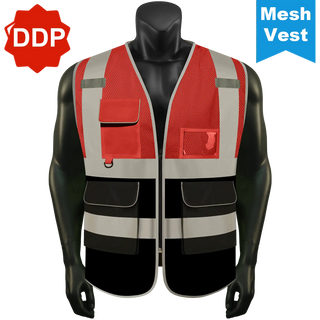 Custom Mesh Safety Vest Reflective Vest 6 Pockets Tear-Resistant Polyester for Long-Lasting Use CustomTok