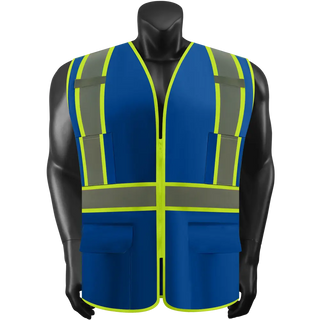 Custom Safety Vest Rugged Knit Reflective Vest 4 Pockets Tear-Resistant Polyester for Long-Lasting Use CustomTok