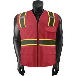 Custom Reflective Safety Vest 10 Utility Pockets Polyester Mesh for Breathability Ideal for construction, cycling & dog walking CustomTok