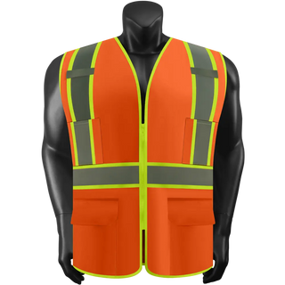 Custom Safety Vest Rugged Knit Reflective Vest 4 Pockets Tear-Resistant Polyester for Long-Lasting Use CustomTok