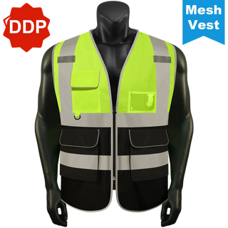Custom Mesh Safety Vest Reflective Vest 6 Pockets Tear-Resistant Polyester for Long-Lasting Use CustomTok
