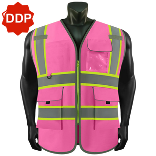 Custom safety vest Industrial-Grade Reflective Vest 9 Reinforced Pockets Durable Polyester for Tough Jobs CustomTok