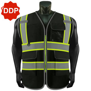 Custom safety vest Industrial-Grade Reflective Vest 9 Reinforced Pockets Durable Polyester for Tough Jobs CustomTok