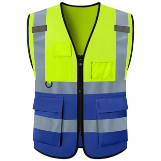 Chaleco de seguridad personalizado con logotipo, chaleco reflectante de alta visibilidad, clase 2, chaleco de trabajo de construcción de seguridad.