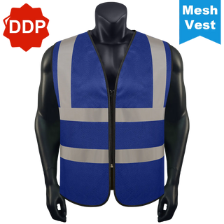 Custom Logo Mesh Safety Zipper Vest High Visibility Vest Customize Logo Text Image Reflective Security Vest CustomTok