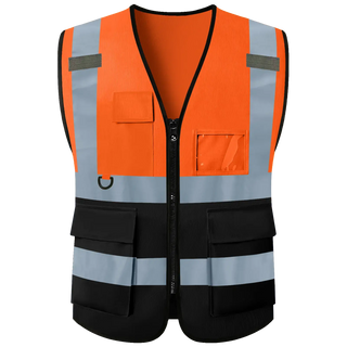 Chaleco de seguridad personalizado con logotipo, chaleco reflectante de alta visibilidad, clase 2, chaleco de trabajo de construcción de seguridad.