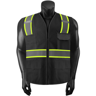 Custom Reflective Safety Vest 10 Utility Pockets Polyester Mesh for Breathability Ideal for construction, cycling & dog walking CustomTok