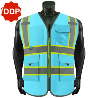 Custom safety vest Industrial-Grade Reflective Vest 9 Reinforced Pockets Durable Polyester for Tough Jobs CustomTok