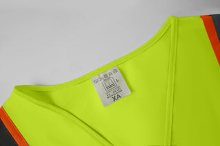 Custom Safety Vest Heavy-Duty Knit Fabric with Reflective Strips CustomTok