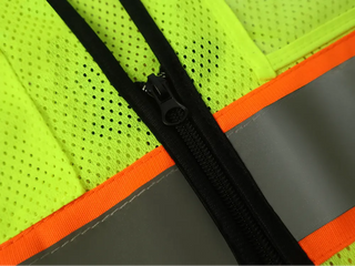 Custom Mesh Reflective Safety Vest with Zipper High Visibility Vest Outdoor Construction Protective Workwear CustomTok