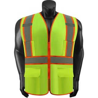 Custom Safety Vest Rugged Knit Reflective Vest 4 Pockets Tear-Resistant Polyester for Long-Lasting Use CustomTok