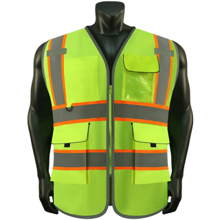 Custom safety vest Industrial-Grade Reflective Vest 9 Reinforced Pockets Durable Polyester for Tough Jobs CustomTok