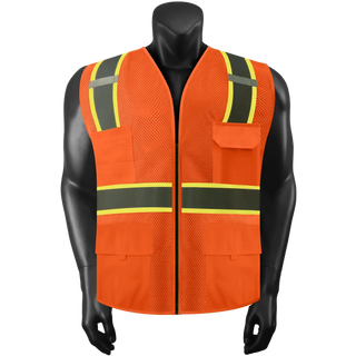 Custom Reflective Safety Vest 10 Utility Pockets Polyester Mesh for Breathability Ideal for construction, cycling & dog walking CustomTok