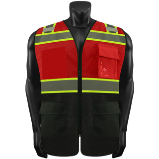 Custom Lightweight Mesh Reflective Vest 9 Pockets Perfect for Hot Weather, Outdoor Sports and Construction CustomTok