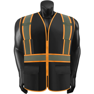 Custom Safety Vest Rugged Knit Reflective Vest 4 Pockets Tear-Resistant Polyester for Long-Lasting Use CustomTok