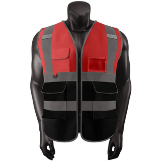 Custom Safety Vest Rugged Knit Reflective Vest 6 Pockets Tear-Resistant Polyester for Long-Lasting Use CustomTok