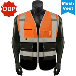 Custom Mesh Safety Vest Reflective Vest 6 Pockets Tear-Resistant Polyester for Long-Lasting Use CustomTok