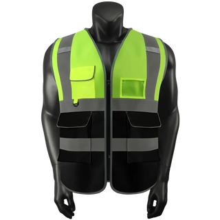 Custom Safety Vest Rugged Knit Reflective Vest 6 Pockets Tear-Resistant Polyester for Long-Lasting Use CustomTok
