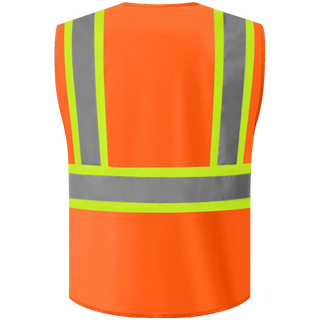 Custom Safety Vest Heavy-Duty Knit Fabric with Reflective Strips