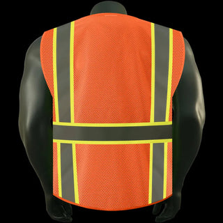 Custom Reflective Safety Vest 10 Utility Pockets Polyester Mesh for Breathability Ideal for construction, cycling & dog walking CustomTok