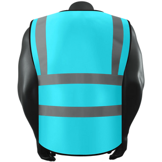 Custom Logo Safety Zipper Vest High Visibility Vest Customize Logo Text Image Reflective Security Vest