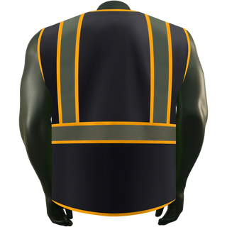 Custom Safety Vest Rugged Knit Reflective Vest 4 Pockets Tear-Resistant Polyester for Long-Lasting Use CustomTok