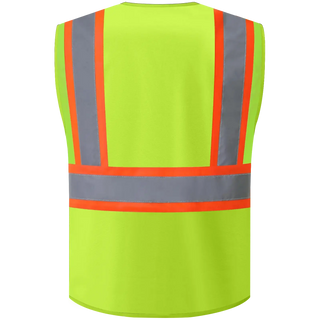 Custom Safety Vest Heavy-Duty Knit Fabric with Reflective Strips
