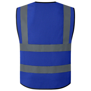 Sicherheitsweste aus Mesh-Gewebe, Klasse 2, hochsichtbar, reflektierend, mit Taschen, Bauarbeitskleidung