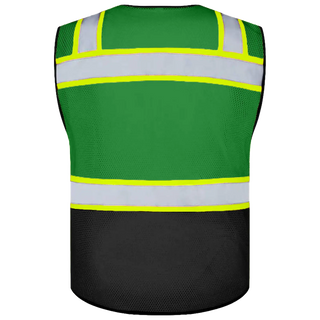 Chaleco reflectante de malla ligero personalizado con 9 bolsillos, perfecto para climas cálidos, deportes al aire libre y construcción.