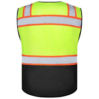 Chaleco reflectante de malla ligero personalizado con 9 bolsillos, perfecto para climas cálidos, deportes al aire libre y construcción.