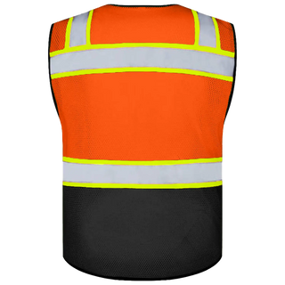 Chaleco reflectante de malla ligero personalizado con 9 bolsillos, perfecto para climas cálidos, deportes al aire libre y construcción.