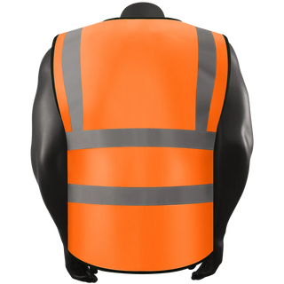 Custom Logo Safety Zipper Vest High Visibility Vest Customize Logo Text Image Reflective Security Vest